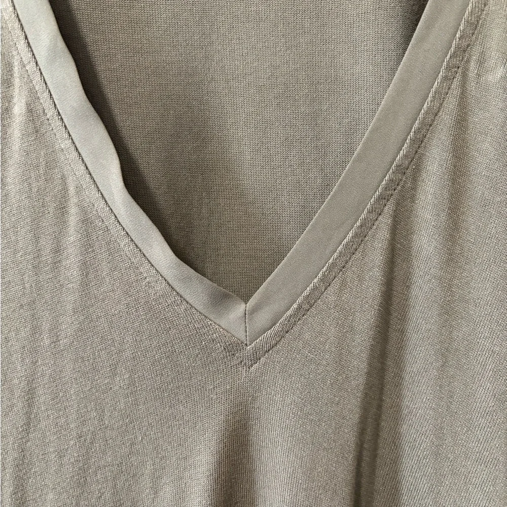 Deletta Anthropologie Green V-neck Long Sleeve Tunic Mini Dress Size XL - Picture 3 of 8